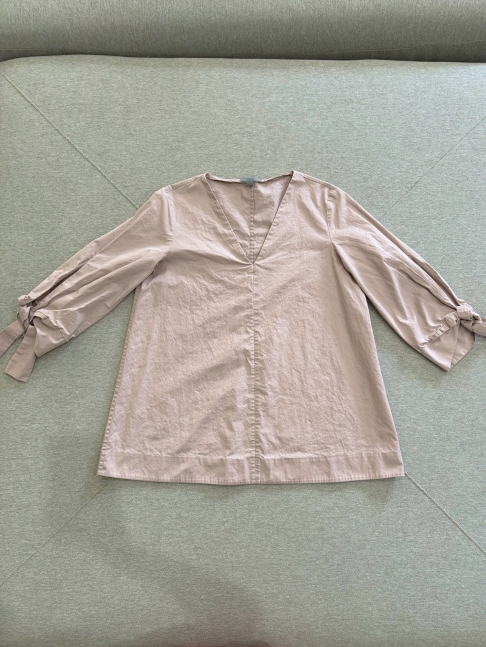 COS Light Pink V-Neck Tie-Sleeve Blouse